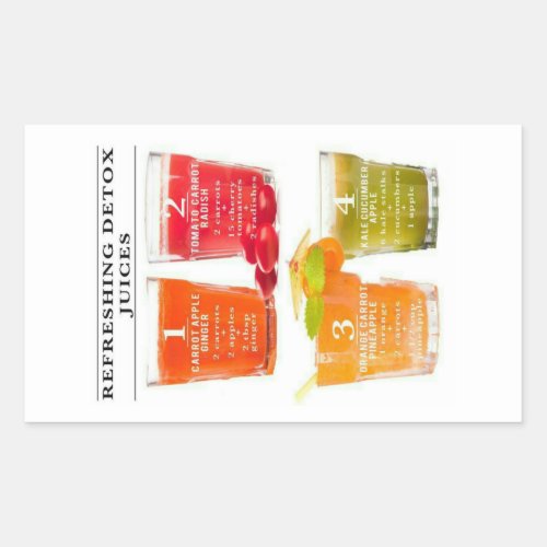 Refreshing Detox Juices Rectangular Sticker