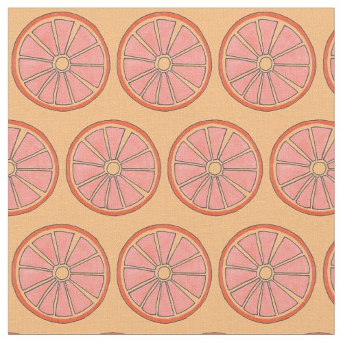 Refreshing Florida Orange Citrus Grove Fruit Slice Fabric