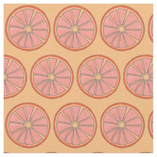 Refreshing Florida Orange Citrus Grove Fruit Slice Fabric
