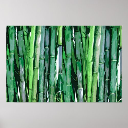 Refreshing Green Bamboo Artwork  Poster