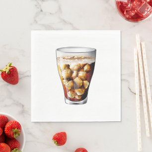 Refreshing Ice-Cold Soda Drink with Bubbles Napkins
