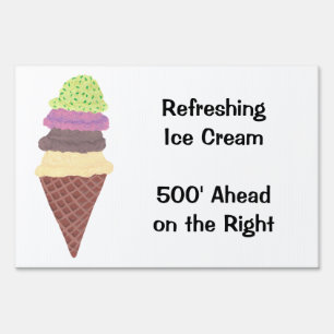 Refreshing Ice Cream Ahead Yard Signs Template