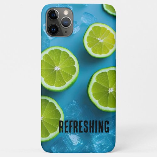 Refreshing Lime Slices and Ice on Blue  iPhone 11 Pro Max Case