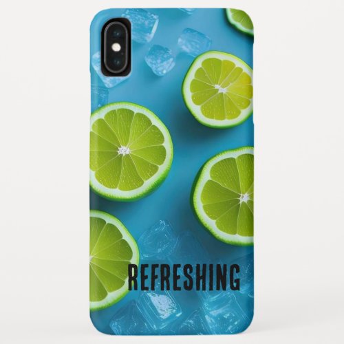 Refreshing Lime Slices and Ice on Blue  iPhone XS Max Case