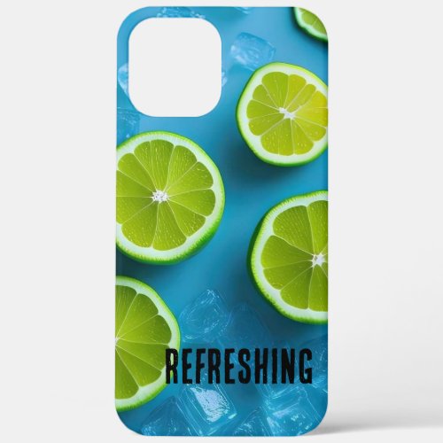 Refreshing Lime Slices and Ice on Blue  iPhone 12 Pro Max Case