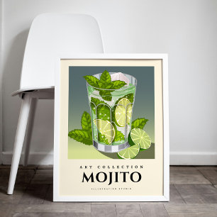 Refreshing Mojito Cocktail - Summer Drink Framed Art