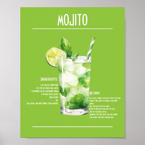 Refreshing Mojito Recipe Poster