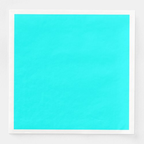 Refreshing Neon Blue Turquoise Solid Bright Color Paper Dinner Napkins