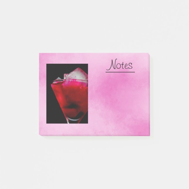 Refreshing Red and Pink Cocktail Post-it Notes (Front)