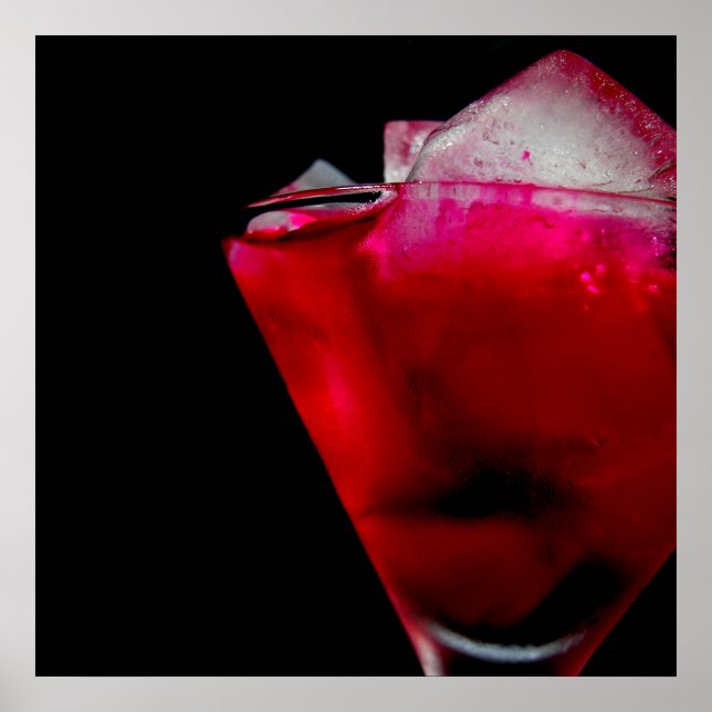 Refreshing Red and Pink Cocktail Poster (Front)