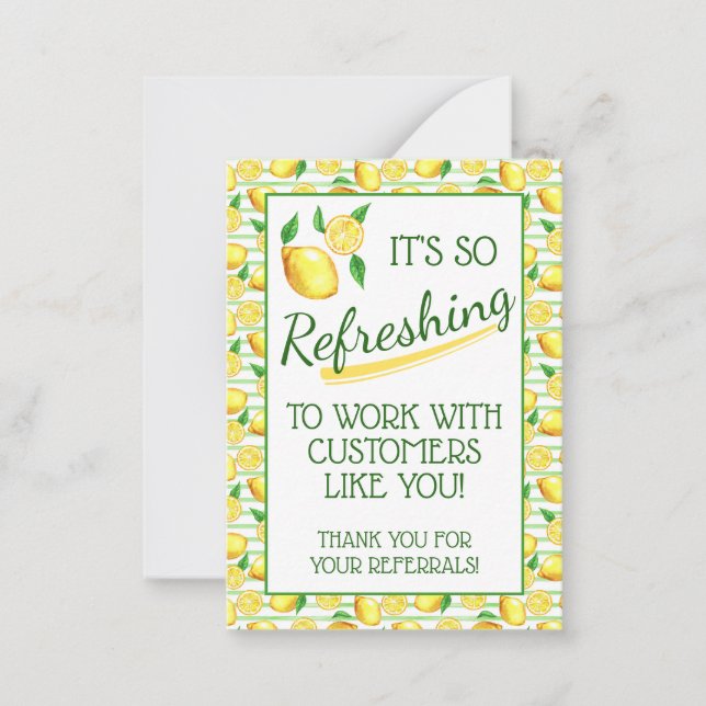 Refreshing Summer Lemon Pop By Note Card (Front)