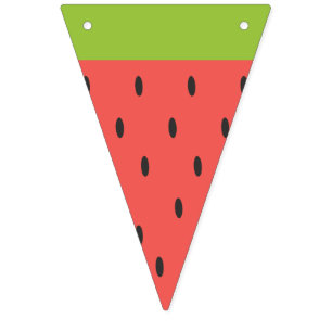 Refreshing Summer Watermelon. Bunting Flags