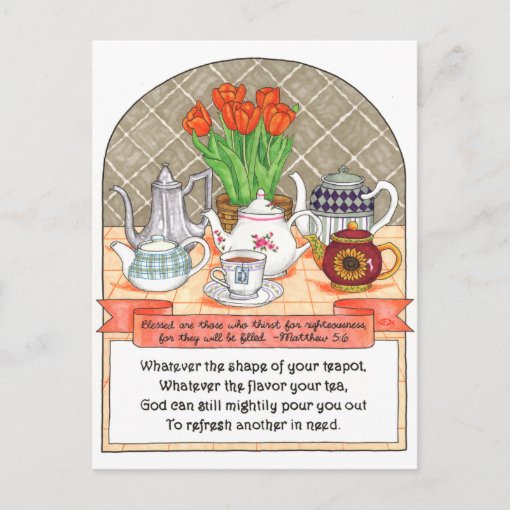 Refreshing Teapot Inspirational Postcard Zazzle
