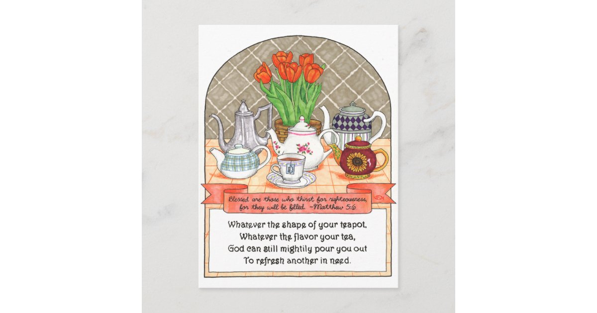 Refreshing Teapot Inspirational Postcard Zazzle