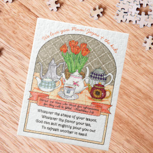 Refreshing Teapots Personalized Inspirational Jigsaw Puzzle
