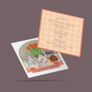 Refreshing Teapots with Scripture Tea Party Invitation