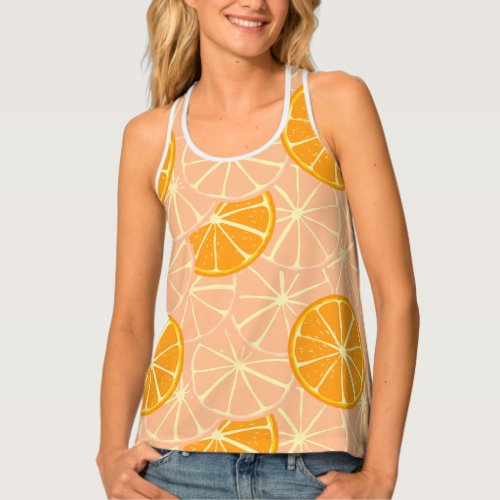 Refreshing Tropical Orange Fruit Tank Top