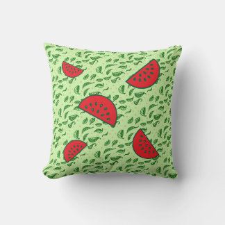 Refreshing Watermelon Leaf Throw Pillow