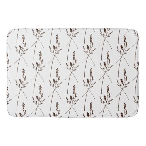 Refreshing Wild Herbs Earthy Color Rustic Floral Bath Mat
