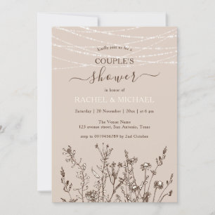 Refreshing Wild Herbs Earthy Floral Couples Shower Invitation