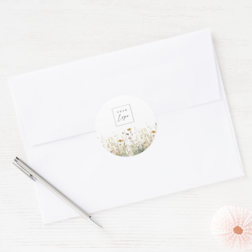 Refreshing Wildflowers Custom Logo  Classic Round Sticker