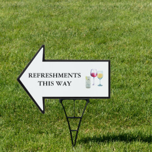 Refreshments This Way   Custom Wedding Sign