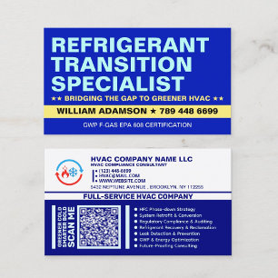 Refrigerant Transition Specialist HVAC Services Business Card