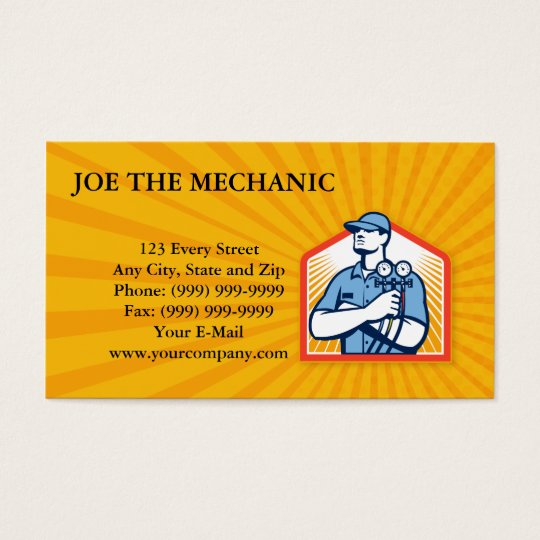 Refrigeration Air Conditioning Mechanic Front Business Card Zazzle