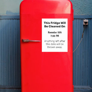 Refrigeration Cleanout Magnetic Dry Erase Sheet