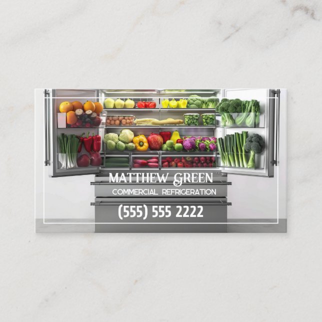 Refrigeration Custom QR Business Card (Front)