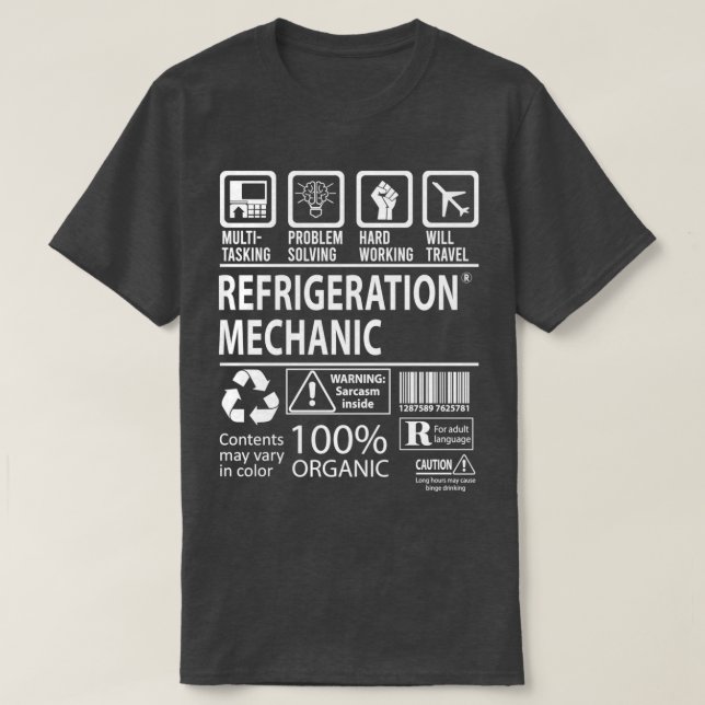 Refrigeration Mechanic Multitasking Job Gift Item  T-Shirt (Design Front)