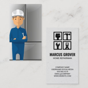 Refrigerator   Appliance Repairman Services  Business Card