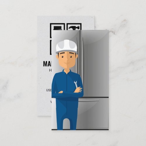 Refrigerator  Appliance Repairman Services  Business Card