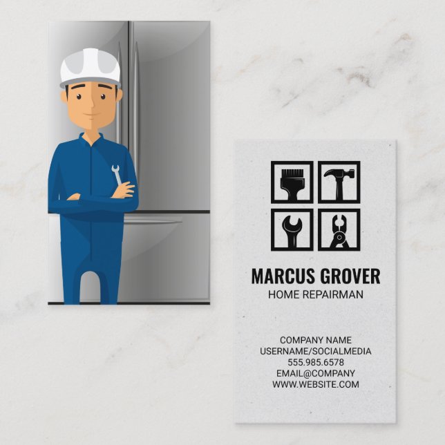 Refrigerator | Appliance Repairman Services  Business Card (Front/Back)