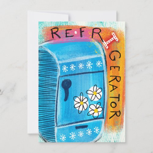Refrigerator Fun Greeting Card _ Cute Kitchen