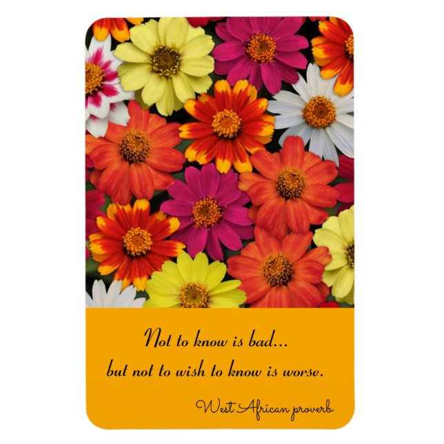 Refrigerator Magnet Colorful Zinnias Template (Vertical)