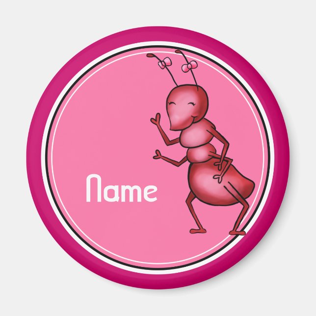 Refrigerator Magnet, Name Template, Cute Ant Magnet (Front)