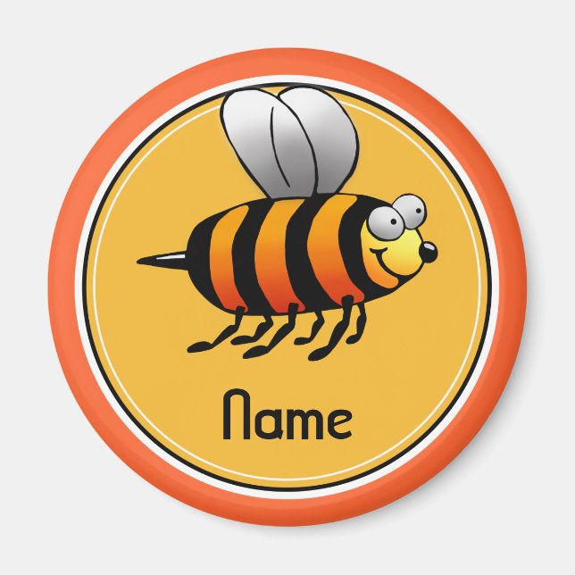 Refrigerator Magnet, Name Template, Cute Bee Magnet (Front)