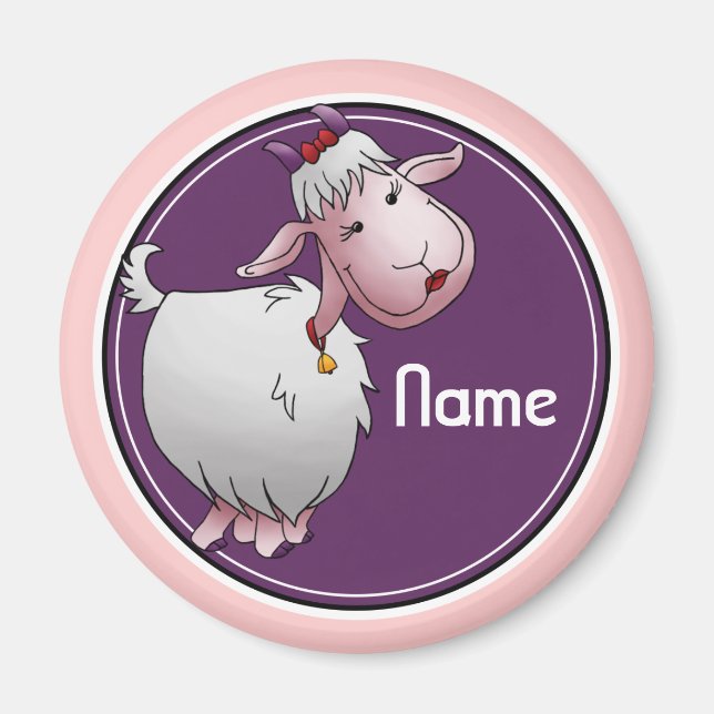 Refrigerator Magnet, Name Template, Cute Goat Magnet (Front)