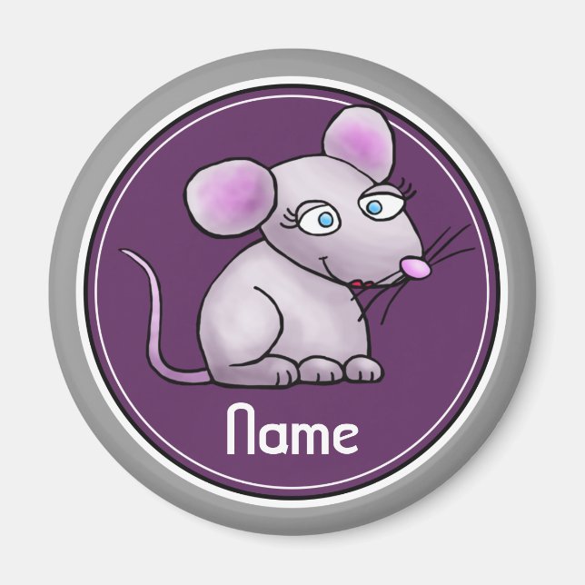 Refrigerator Magnet, Name Template, Cute Mouse Magnet (Front)