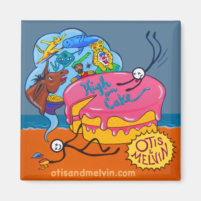 Refrigerator magnet - Otis & Melvin, High on Cake (Front)
