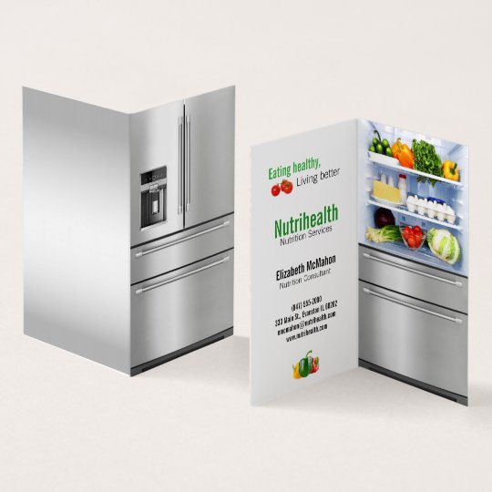 refrigerator nutritionist folded business card | Zazzle.com