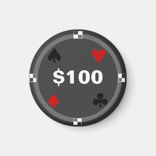 Refrigerator Poker TAG Playing Chip - $100 Magnet
