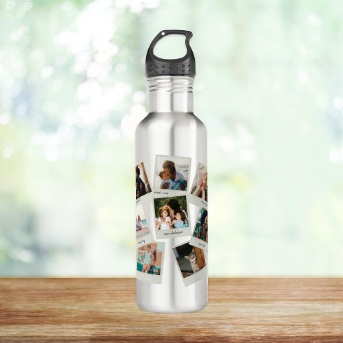 Refrigerator Snapshots Photo Collage Stainless Steel Water Bottle