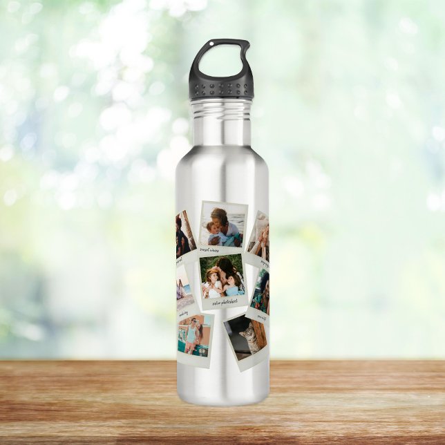 Refrigerator Snapshots Photo Collage Stainless Steel Water Bottle (Creator Uploaded)