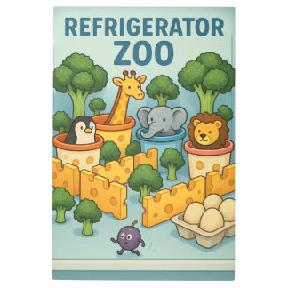 Refrigerator Zoo Metal Print