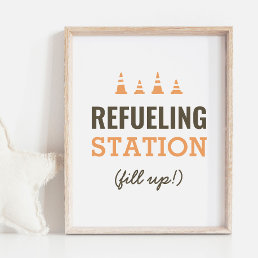 Refueling Station Birthday Party Snack Table Sign