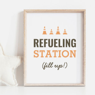 Refueling Station Birthday Party Snack Table Sign
