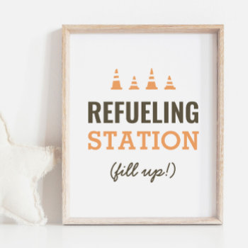 Refueling Station Birthday Party Snack Table Sign by LittleFolkPrintables at Zazzle