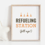 Refueling Station Birthday Party Snack Table Sign at Zazzle